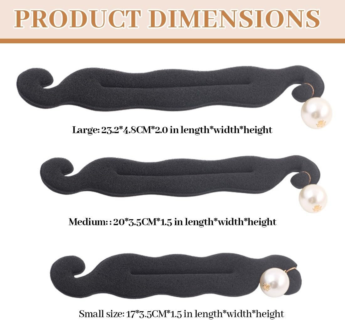 JYNXOR Hair Bandouchi, Pack of 3 Magic Hair Buns, Hair Accessories, with Pearl Buns, Hair Bun Maker, Hair Bun Maker, for Hair Bun and Bun image number 3