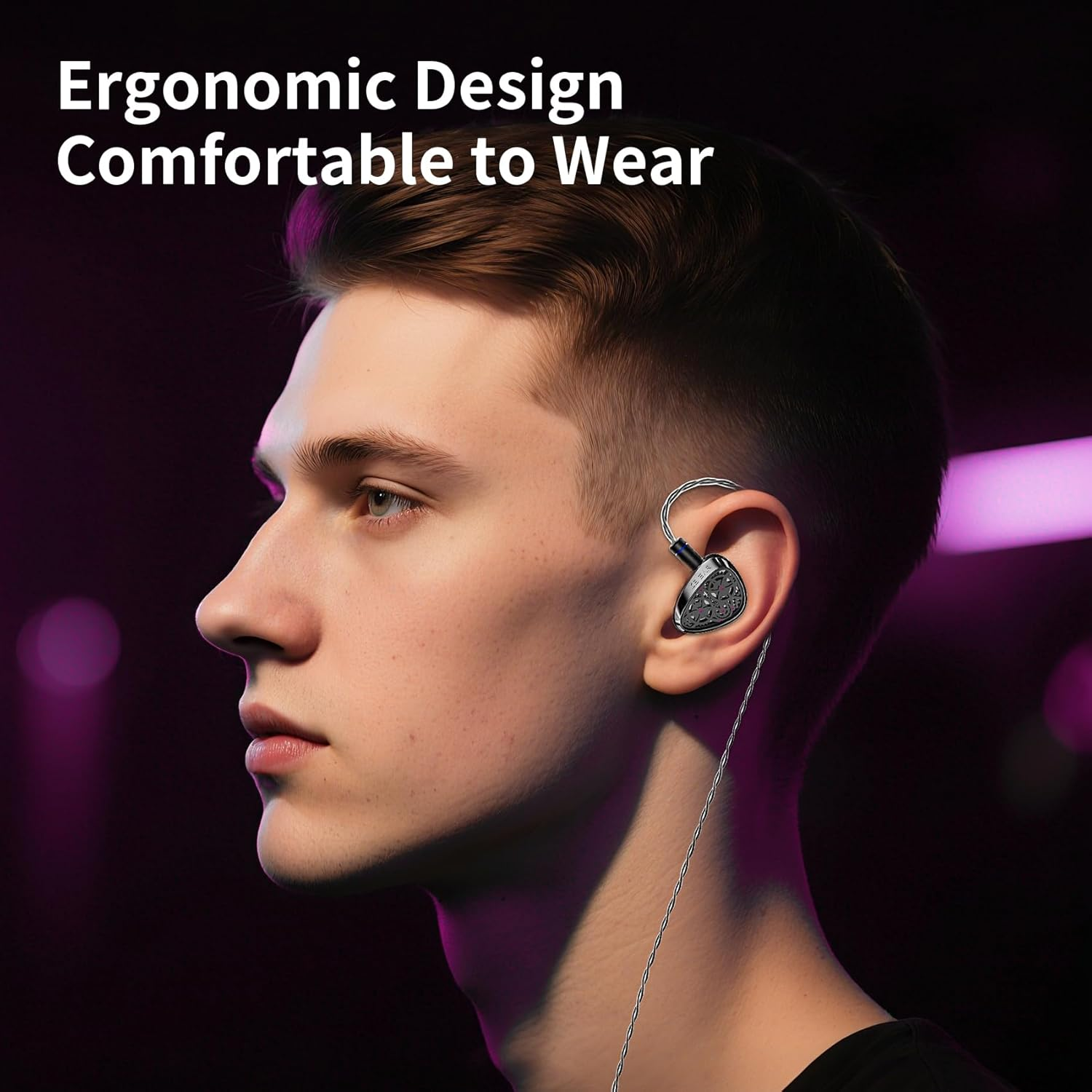 Yinyoo KBEAR TB-PRO Wired Earphones USB C In-Ear Monitor Headphones Hifi with 10 Mm Dual Magnetic Zinc Alloy Gear Design Gaming Earplugs for Trips & Commuting (Type-C, with Mic) image number 4