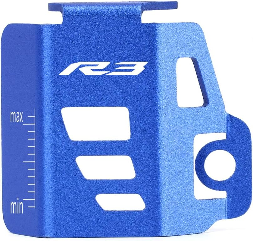 Motorcycle Rear Brake Fluid Reservoir Pump Oil Cap Guard Cover Compatible with YAMAHA YZF R3 2015-2023 2024 | Gas Tank Protectors YZF-R3 YZFR3 Accessories (Black)