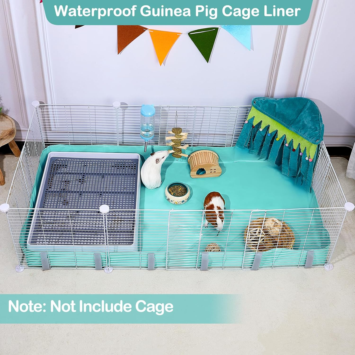 Waterproof Guinea Pig Cage Liner with Tarp Bottom for C&C Grids - Bedding for Bunnies, Hamsters, Rabbits - 56 * 28 Inches image number 6