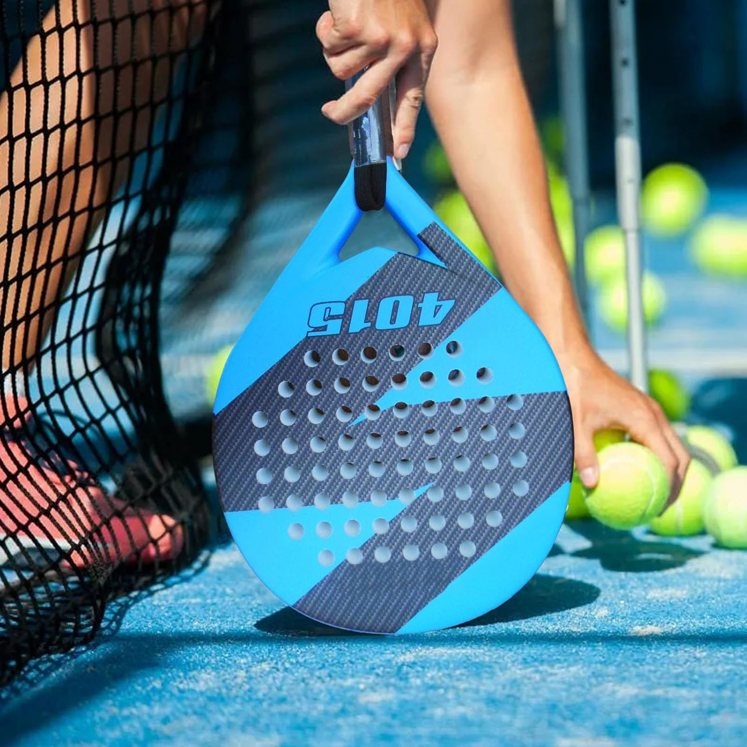 Paddle Tennis Rackets,Pop Carbon Fiber Paddle Tennis Rackets - Lightweight Carbon Fiber Noise Paddle Anti-Shock EVA Racket image number 4