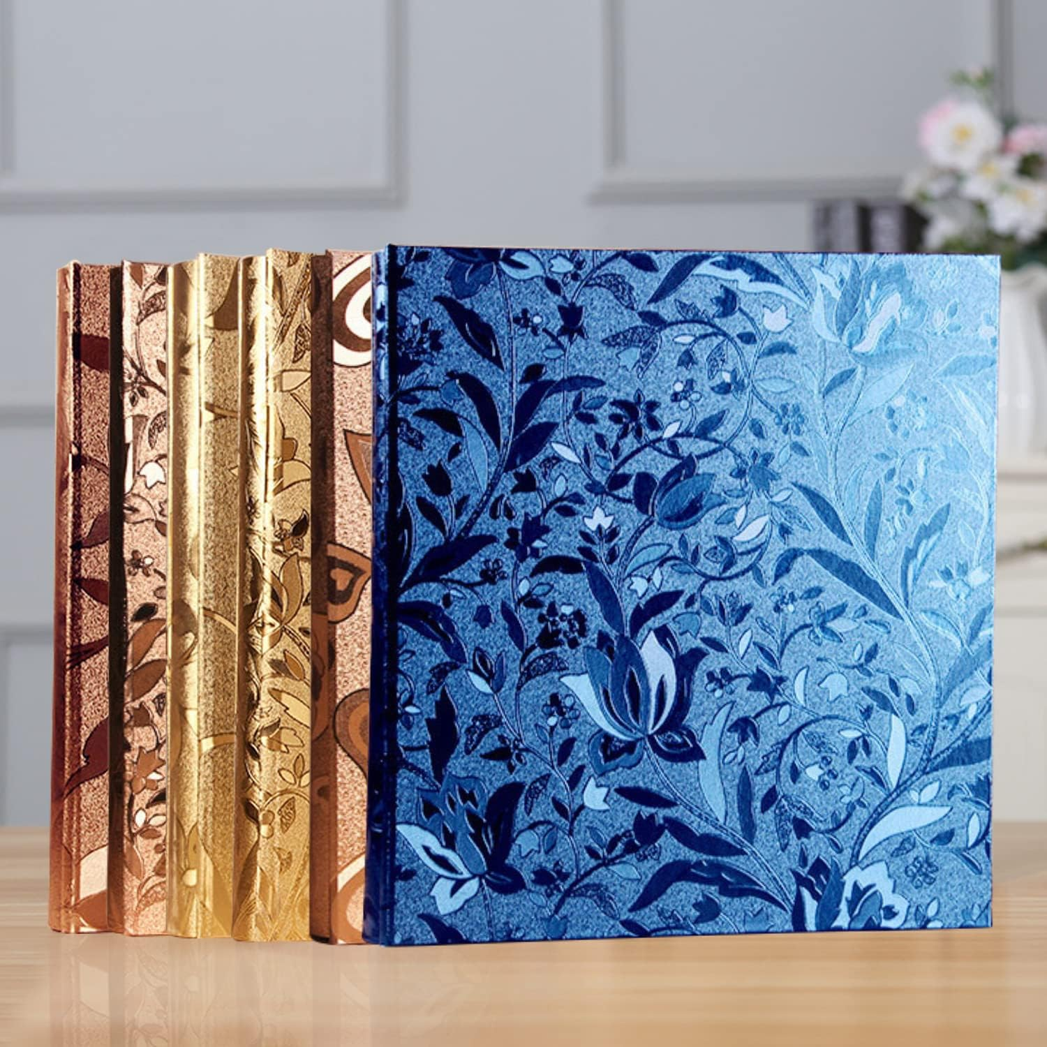 Leather Cover Photo Album 600 Pockets Sewn Bonded Memo Album Slots Album Hold 4X6 Photos 5 per Page Mother'S Day Present Wedding Memory Album (Gold L-Leaf)&hellip;