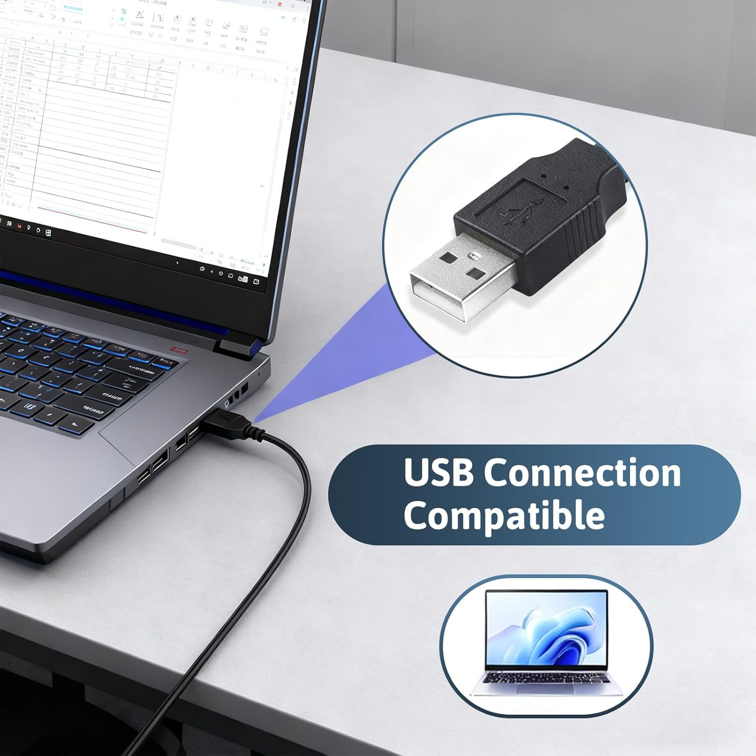 Vymoreon 1.5M Black Single Pack Calculator Charger Cable for TI - 84 plus CE, 89 Titanium, TI Nspire CX CX CAS Graphing Calculators