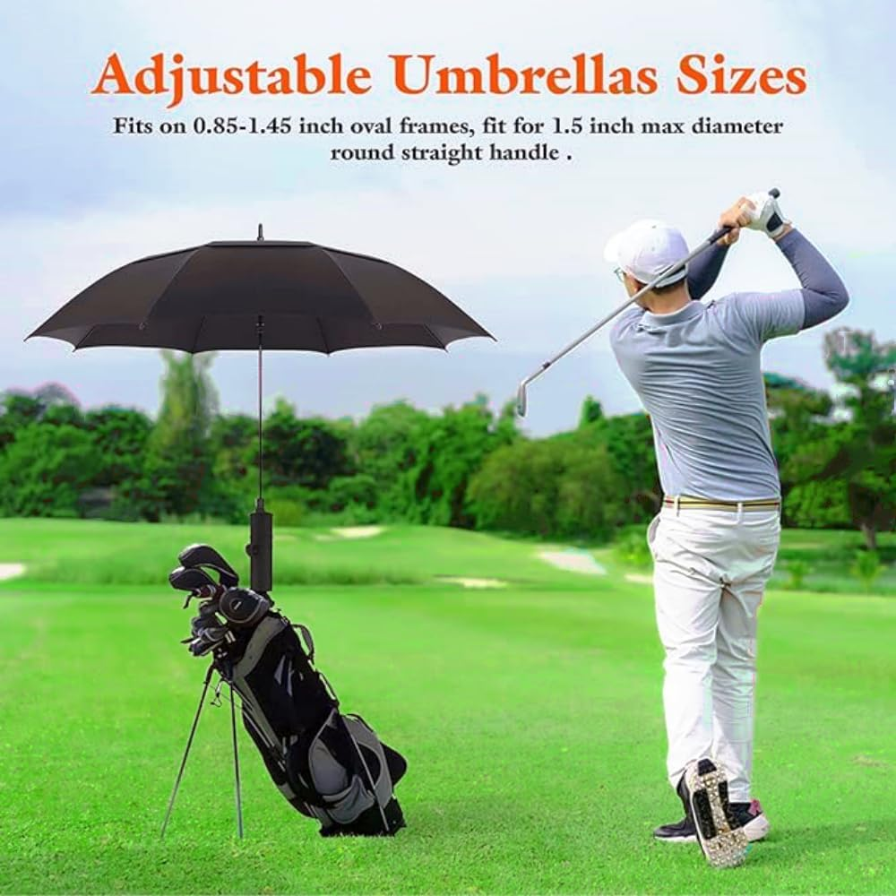 Golf Cart Umbrella Holder,Umbrella Stand,Universal Adjustable Trolley Attachment Umbrella Stand, Anti-Fall Golf Trolley Umbrella Rack for Golf Push Cart,Stroller,Handles,Wheelchair,Beach Chair image number 3
