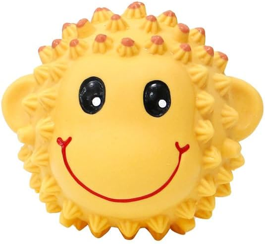 2 Pack Squeaky Dog Toys Interactive Latex Squeak Fetch Play Animal Balls Spiky Soft Rubber Puppy Teeth Clean Pet Toy for Small Medium Dogs (Style1, One Size) image number 1