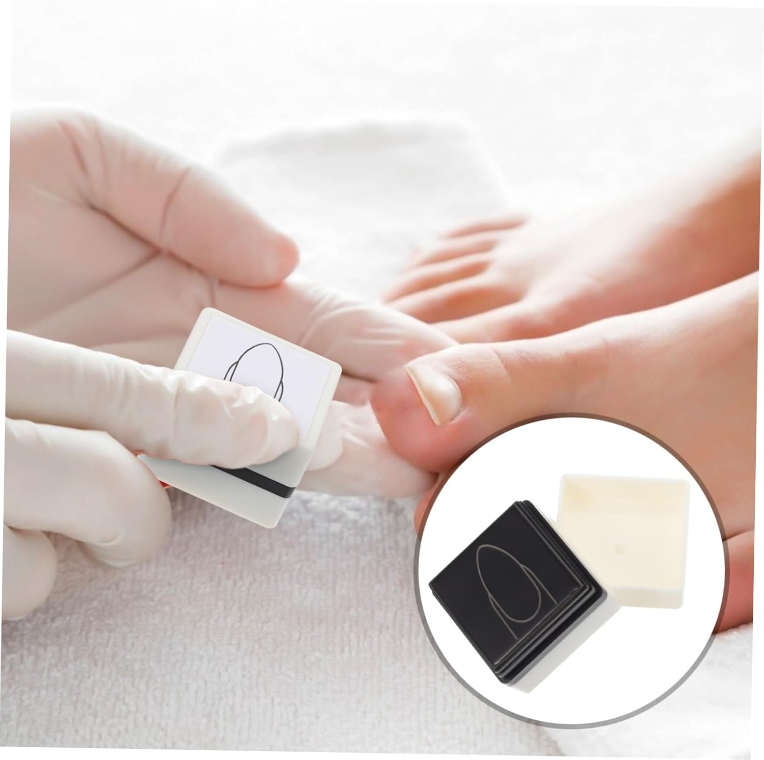 CALLARON Manicure Practice Stamper for Nail Art Painting Compact Salon Nail Painting Tool Smooth Surface Easy to Clean Training image number 3
