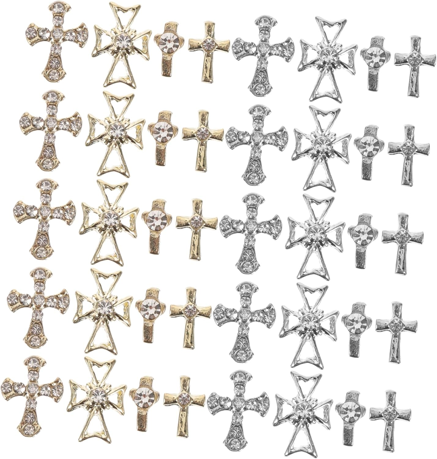 PLAFOPE 80Pcs Cross Nail Charms Nail Gems Alloy Cross Charms for Stylish for Home and Professional Use image number 4