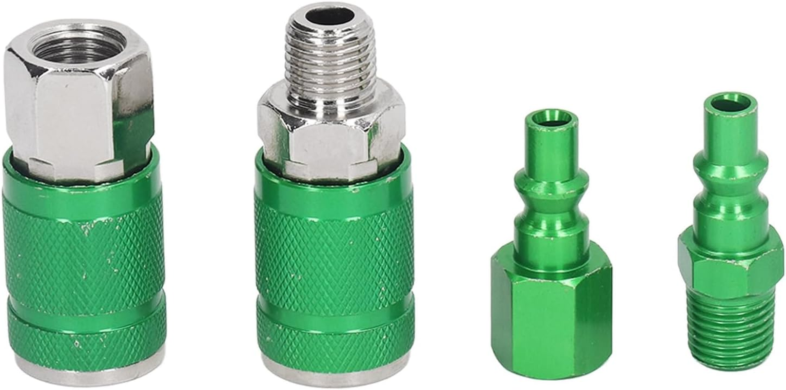 4Pcs Universal Air Coupler and 10Pcs I/M Plug Kit 1/4In NPT ARO Air Compressor Hose Fittings Aluminum Alloy Air Hose Fittings Set image number 6