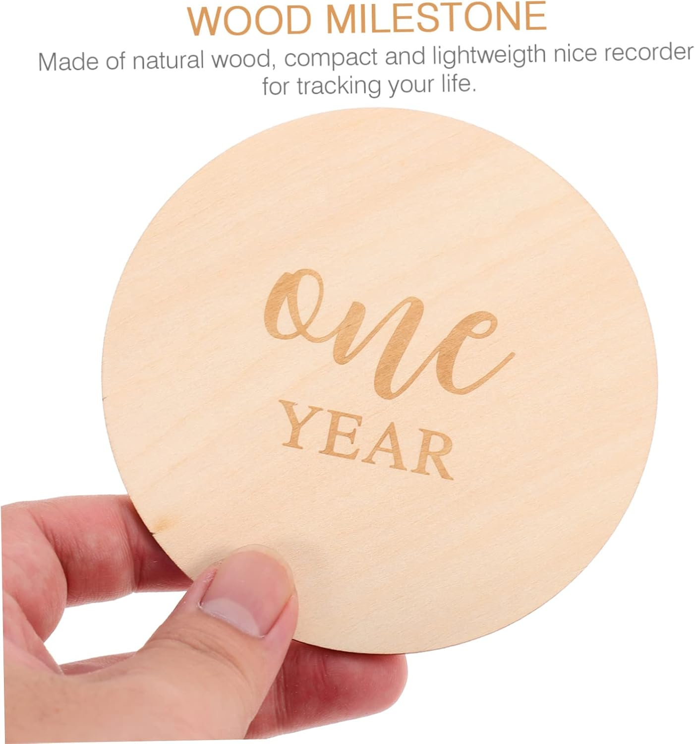 14Pcs Wood Milestone Discs Smooth Polished Wood Material Safe Skin Friendly Photo Props for Newborn Growth Tracking Party Decoration image number 5