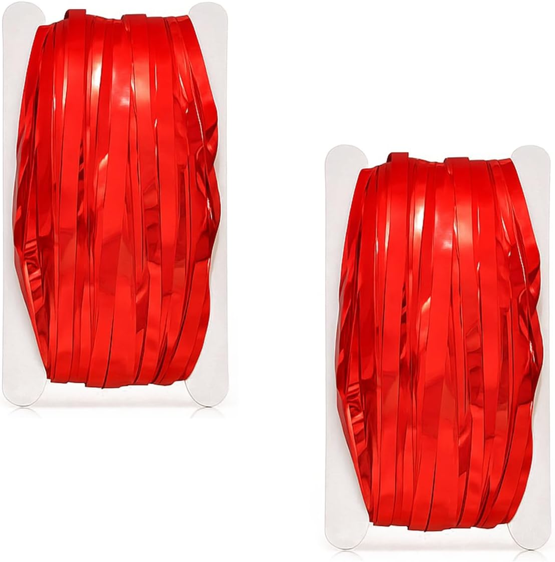 2 Pack Red Streamers Metallic Fringe Tinsel Curtain Backdrop Foil Fringe Birthday New Year Christmas Party Decoration Supplies Easy to Install Compatible with Door or Wall&ndash;Ruibex - Red image number 3
