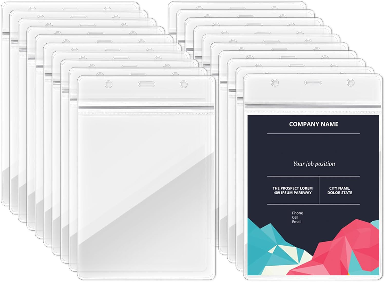 20Pcs A6 Large Vertical Card Holders Portrait Clear ID Badge Holders Extra Large PVC Portrait Case Cover 16X10.5Cm Holds 13.5X9.5 Cm Paper Waterproof for Work Conference License Concert Access Control image number 2