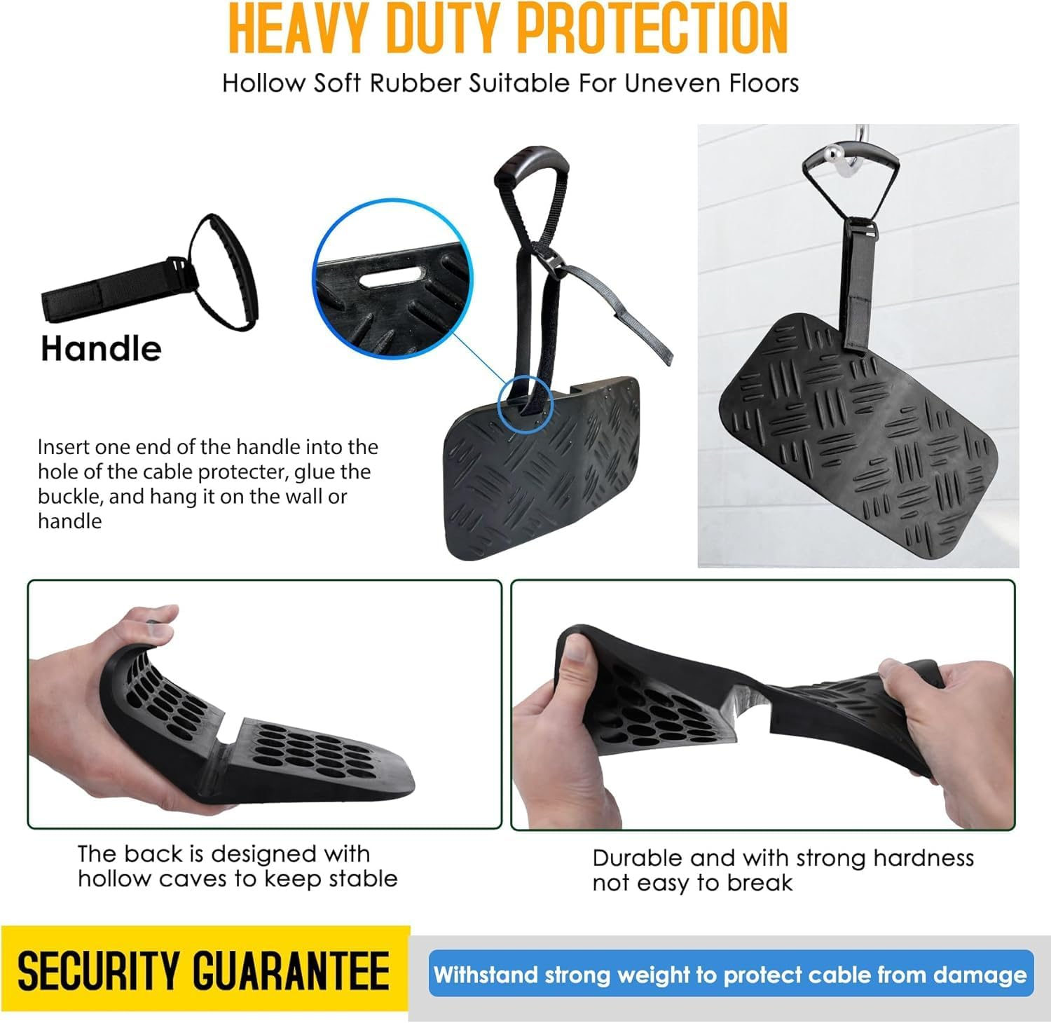 EV Charger Cable Protector Passage Garage Door Gap Design Soft Rubber Heavy Duty for All Mobile Chargers and Wall Connections image number 2