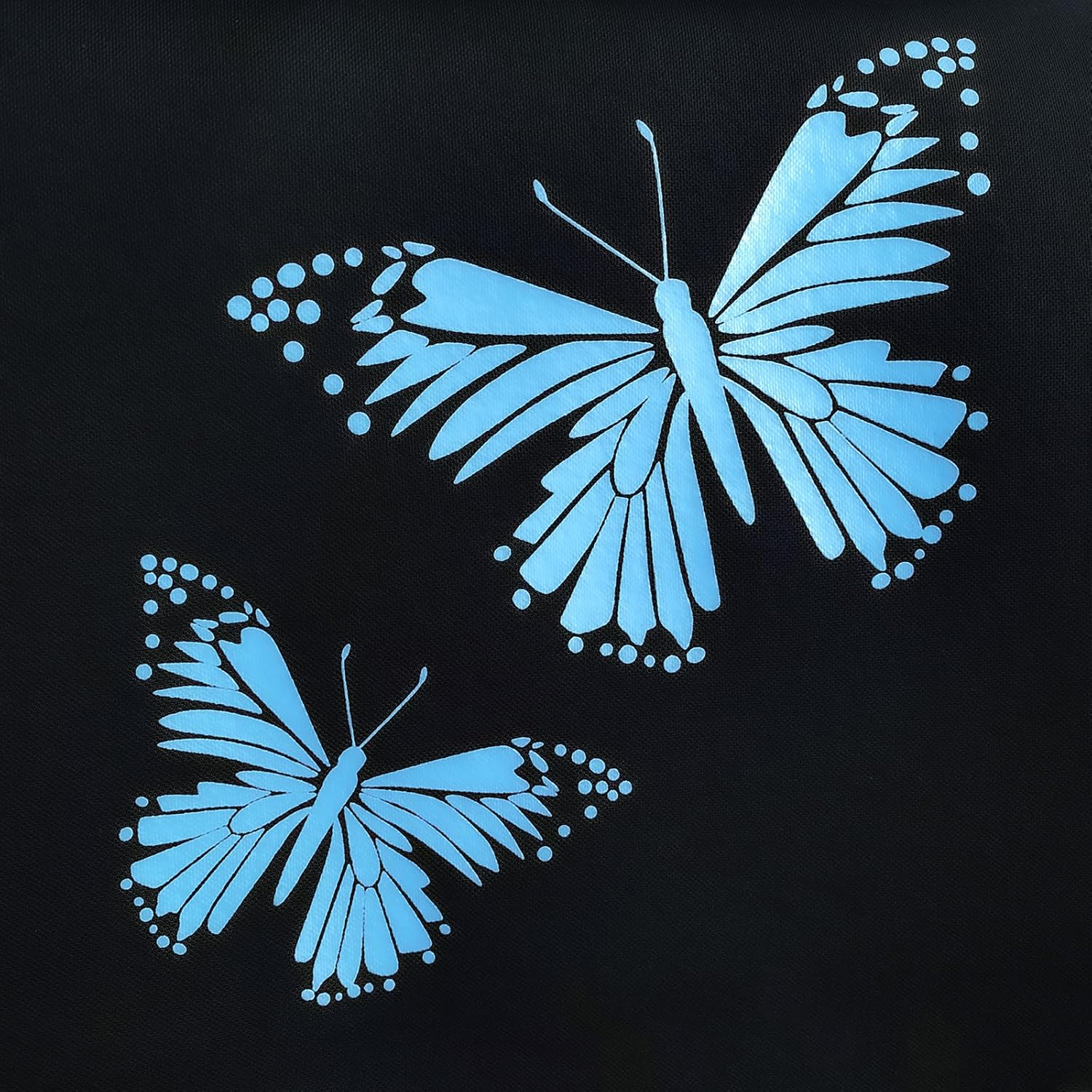 Flying Banner Butterfly Car Seat Covers Full Set Fashion Universal Lady Woman Female Rear Bench Split Colorized (Full Set, Mint Blue) image number 5