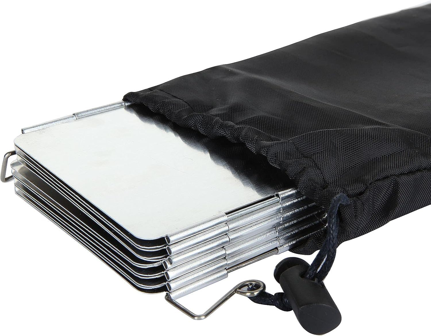 1 Pack Camping Stove Windscreen with Carrying Bag, Lightweight Aluminum Alloy Folding Windshield, Portable Outdoor Stove Windshield Board for Camping Stove Butane Stoves Alcohol Stove (12 Plates) image number 2