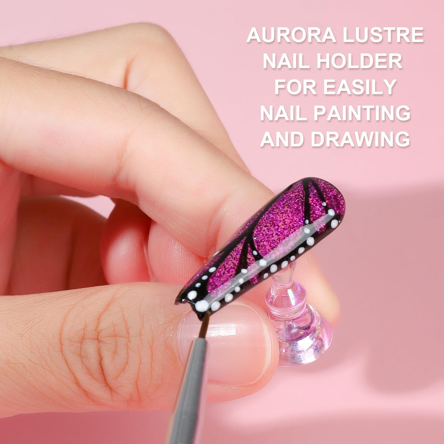 FANDAMEI Nail Stand, 3 Set Nail Art Stand for Press Ons, Nail Holder for Painting Nails, Press on Nail Stand for Practice, Magnetic Acrylic Nail Design Stand for Display with Double-Sided Tape image number 2