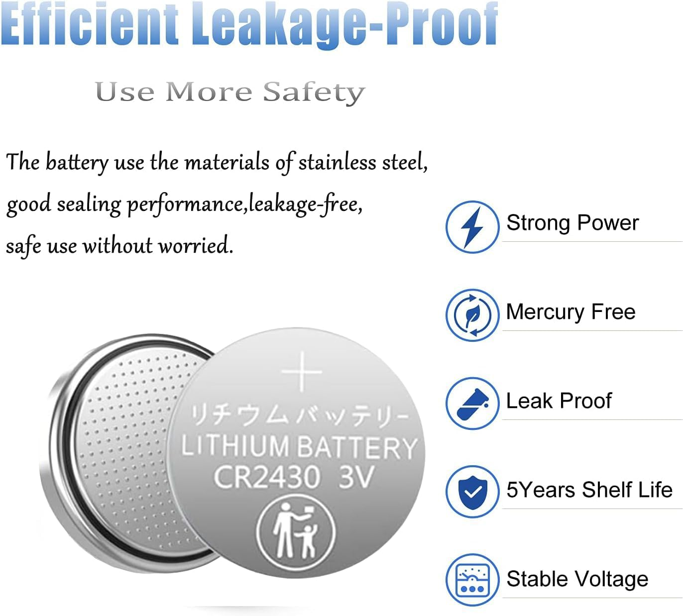 15 Pack CR2430 3V Lithium Battery CR2430 Coin Cell Battery Compliant with Coin Battery Information and Safety Standard 2020 image number 1