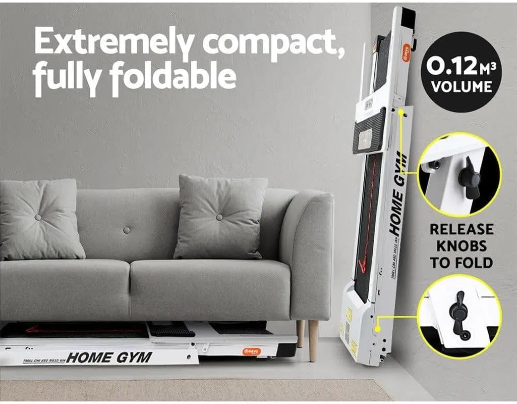 Everfit Treadmill Electric Treadmills with 450Mm Running Belt, Fully Folding Walking Pad Foldable Machine Exercise & Fitness Equipment, White with up to 14Km/H Speed for Home Gym Cardio Training image number 1