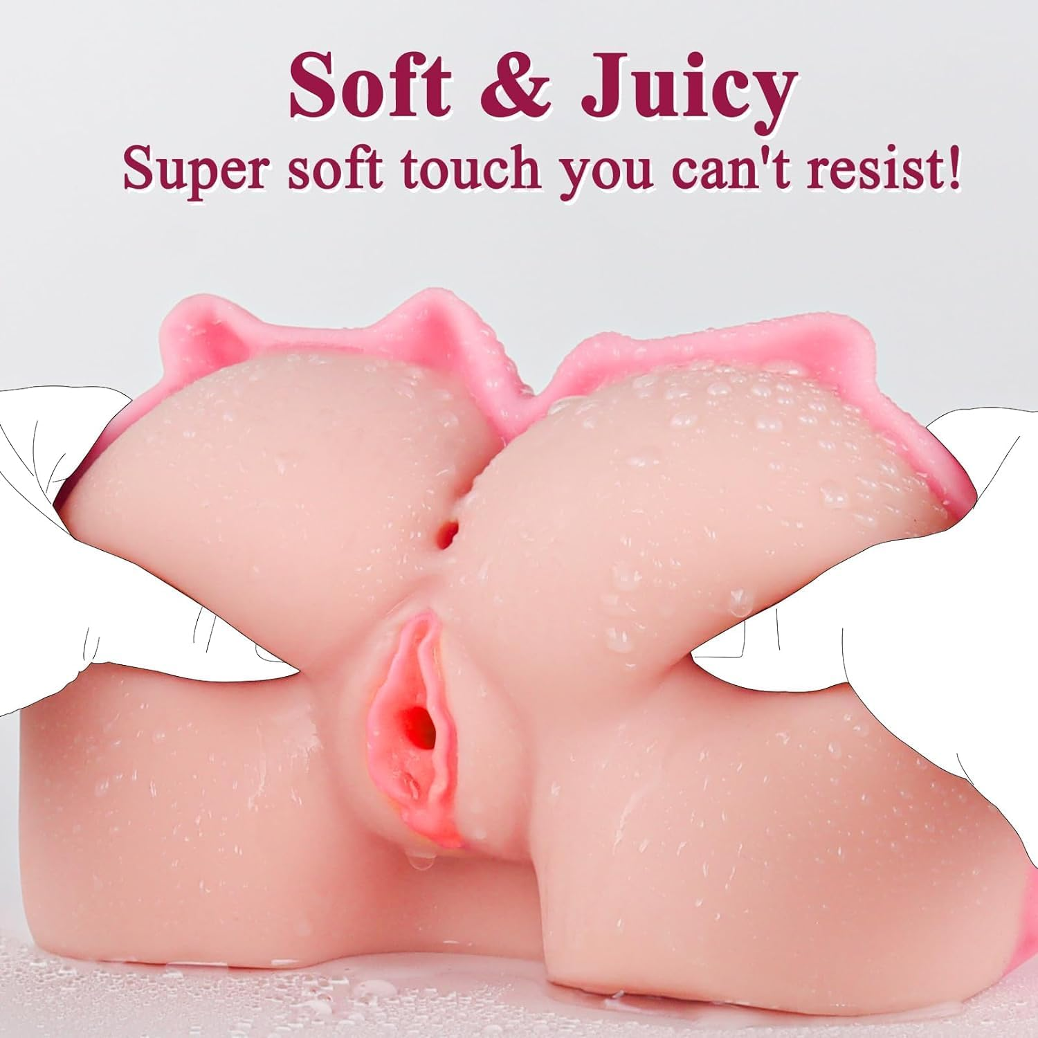 YUKAIONE 2-In-1 Male Masturbator with Realistic 3D Design, Pocket Erotic Toy with Pink Skirt, Textured Pussy and Ass for Men(Pink) image number 1