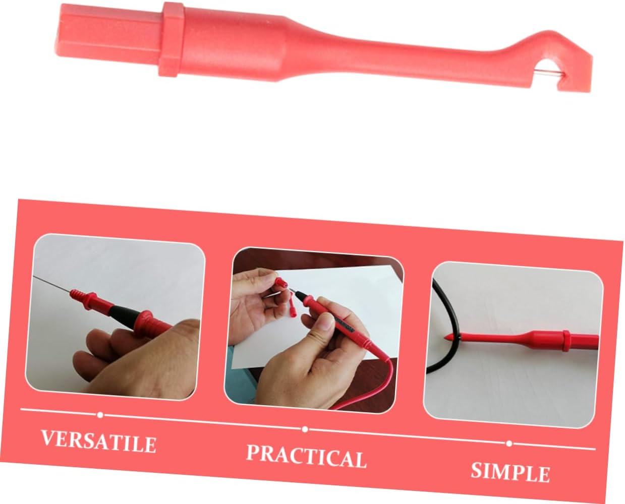 Iplusmile Wire Piercing Probe Multimeter Detection Probe Insulation Testing Clip Red Electrical Test for Automotive Circuit and Wire Repair image number 3
