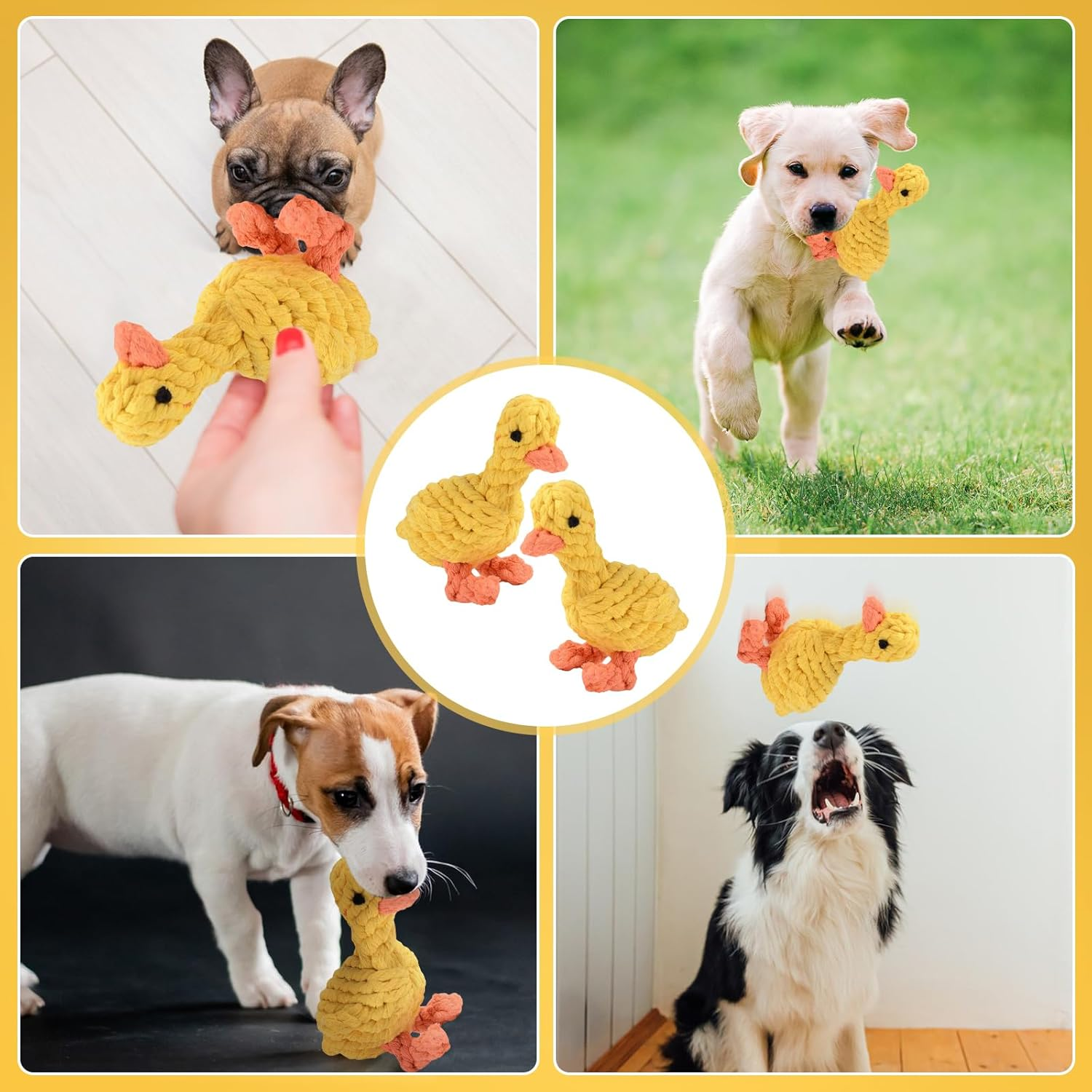 UOY Pet Chew Toy, Pack of 2 Dog Toy Rope Dog Chew Toy, Dog Teeth Cleaning Rope Toy, Dog Pets Chewing for Interactive Pet Play Training Toy image number 6