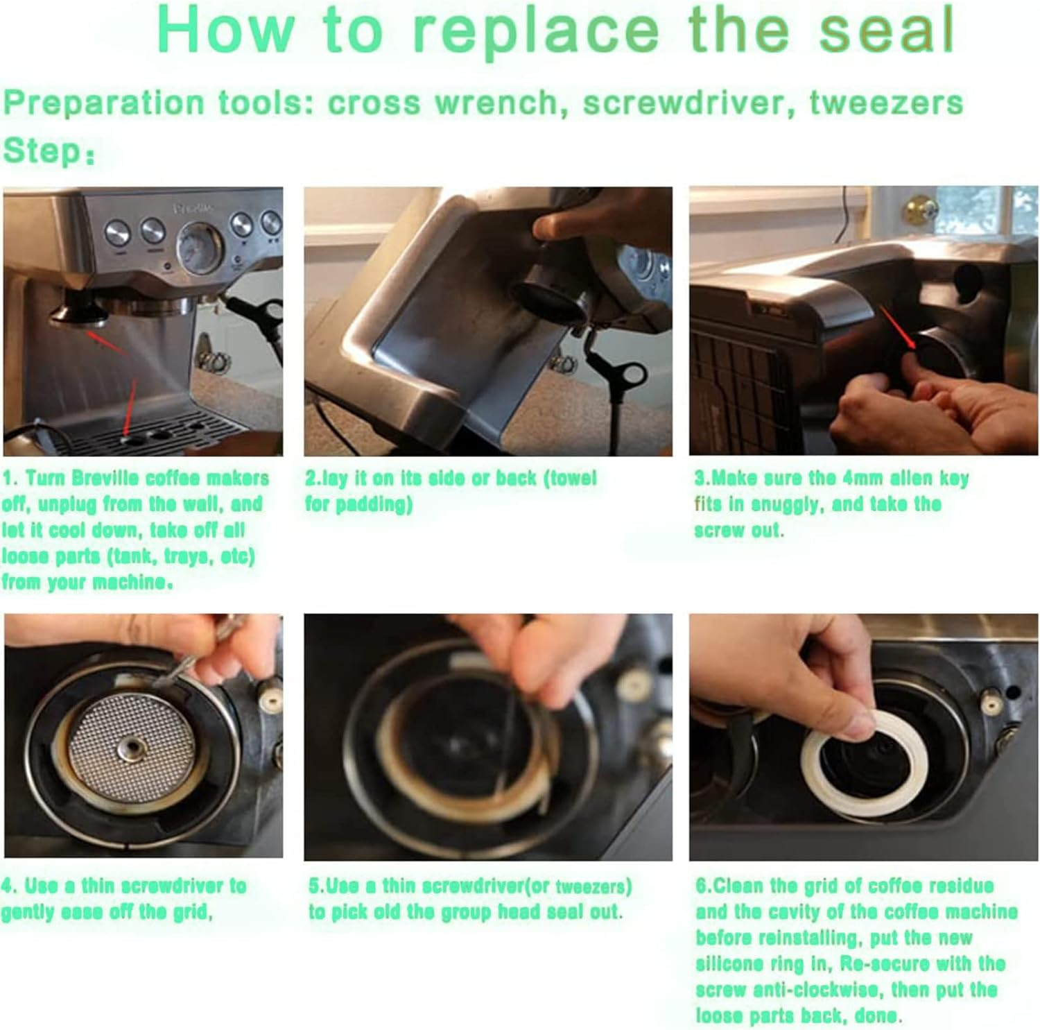 2-Piece Coffee Machine Brewing Head Sealing Gasket, 54Mm Silicone Steam Ring Replacement Parts, Compatible with Breville - BES810 BES840 BES860 BES870 BES860/02.6 SP0001474