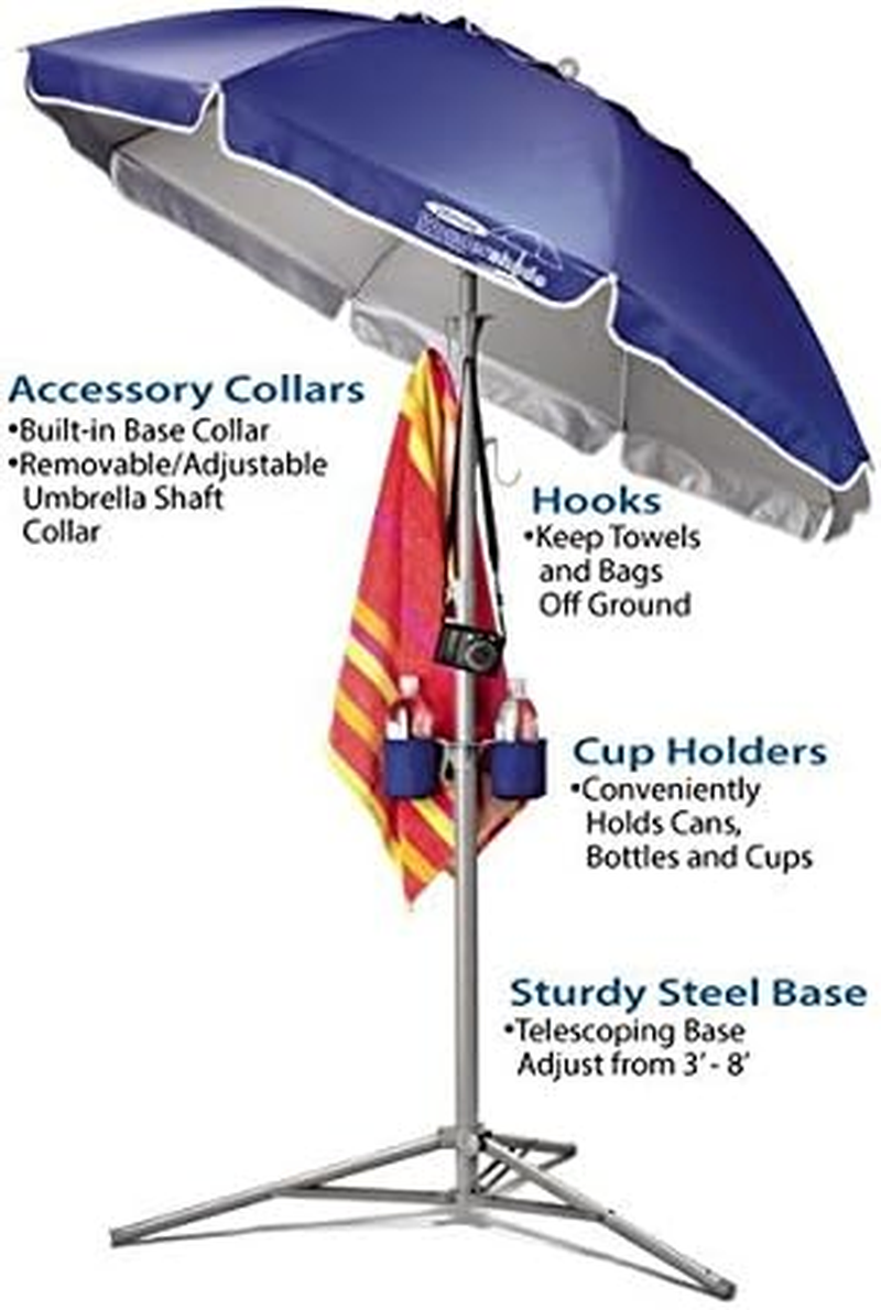 Wondershade Portable Sun Shade Umbrella, Lightweight Adjustable Instant Sun Protection - Navy image number 4