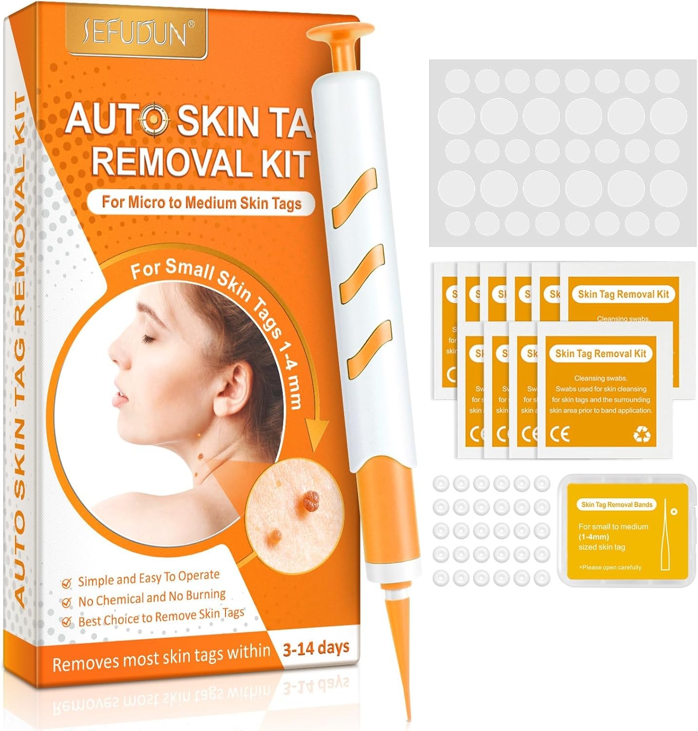 Warts Removal Pen Small Tip Single Set, Skin Tag Remover,Skin Tag Remover Pen,Wart Removal Kit, Safe and Painless, Suitable for Most Body Parts, Including Repair Patches and Cleaning Wipes image number 5