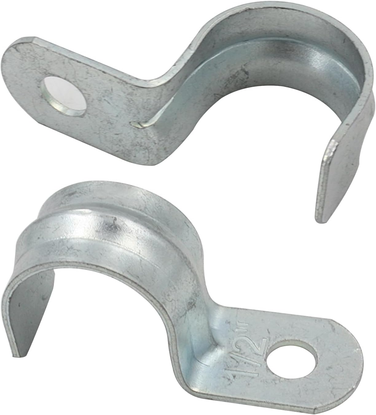 Acbbmns 100Pcs 25Mm/0.98" One Hole Pipe Straps, Metal Tube Clamp Saddle Clips, Zinc Plated Steel Pipe Clamp for Fixing Electrical Conduit or Pipes image number 2