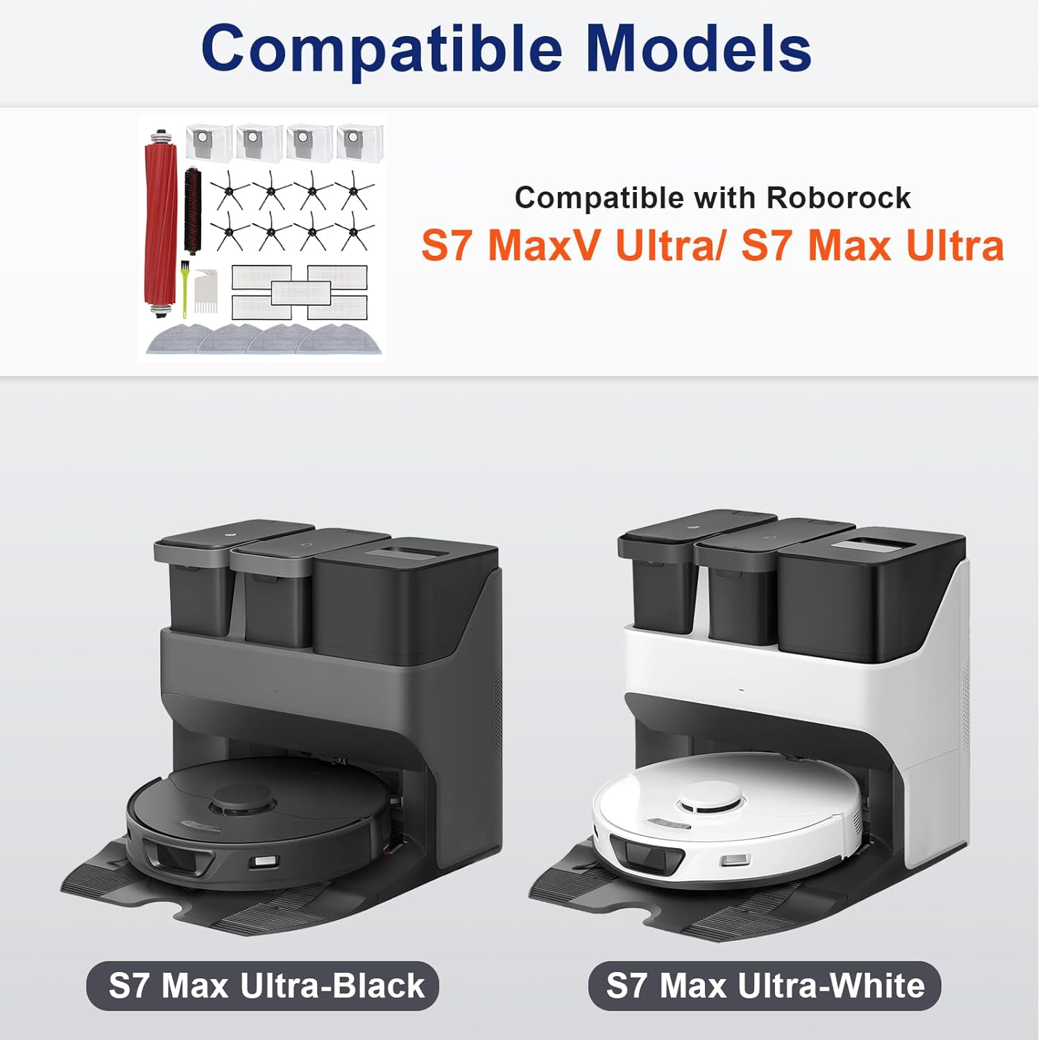 Feilifan Accessories Kit for Roborock S7 Maxv Ultra/ S7 Max Ultra Robot Vacuum Cleaner, 25 Pcs image number 4