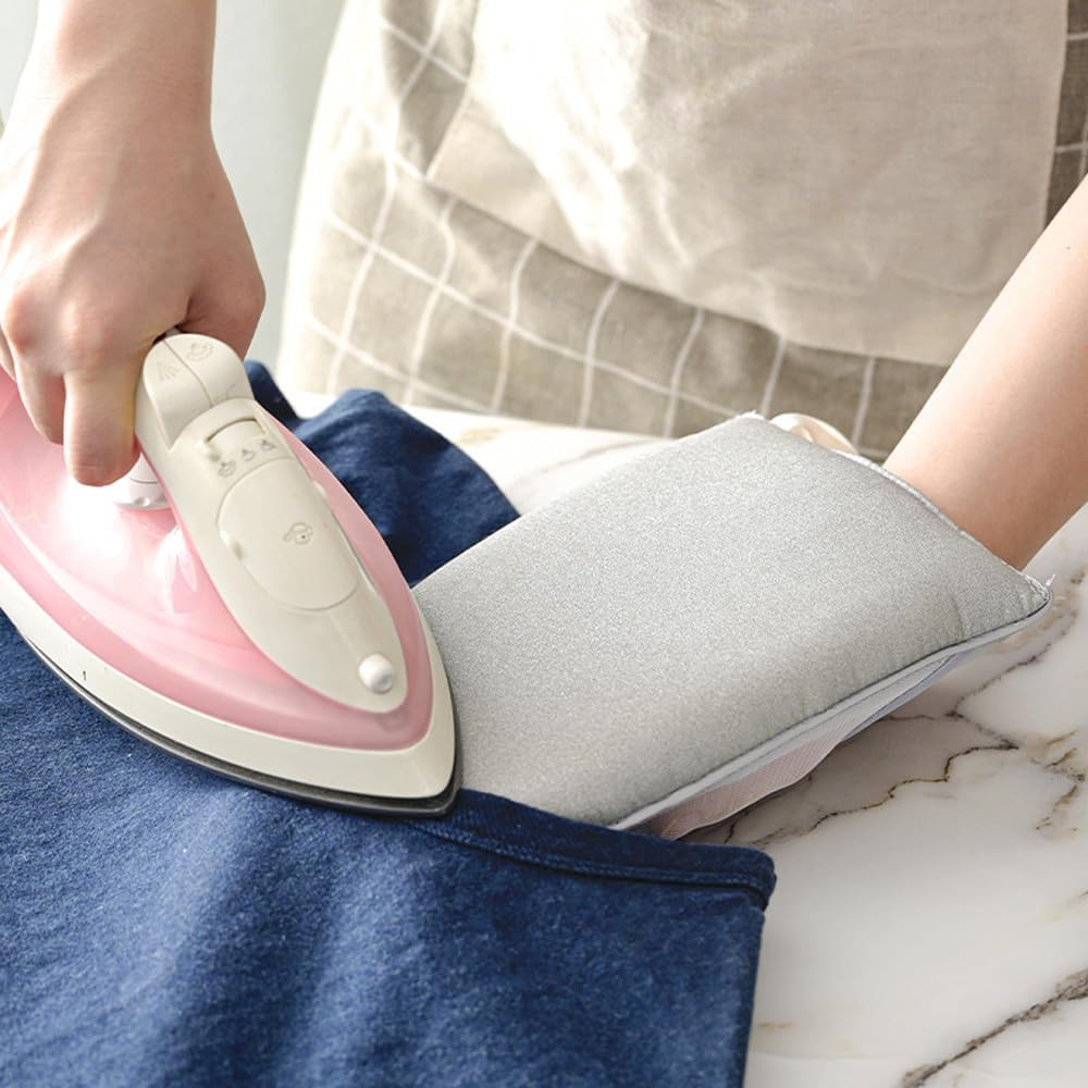 NUZAMAS Garment Steamer Ironing Glove Portable Handheld Ironing Board with Finger Ring Waterproof anti Steam Mitt Household Ironing Pad for Clothes Gray image number 6