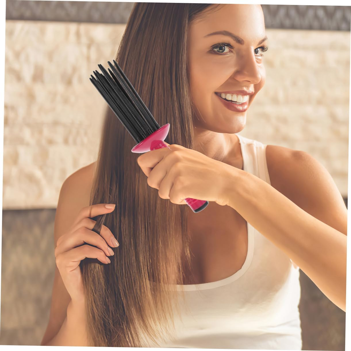 Minkissy 2Pcs Natural Volume Boosting Curl Comb Hair Fluffy Curling Brush Portable Styling Tool for Curly Hair image number 4