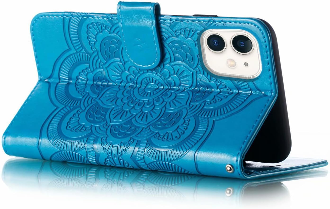 Shingtomua for Iphone 11 Case Wallet with Card Holder Kickstand Magnetic Soft Leather Flip Fold Case for Iphone 11 Cover (Blue, Iphone 11) image number 5