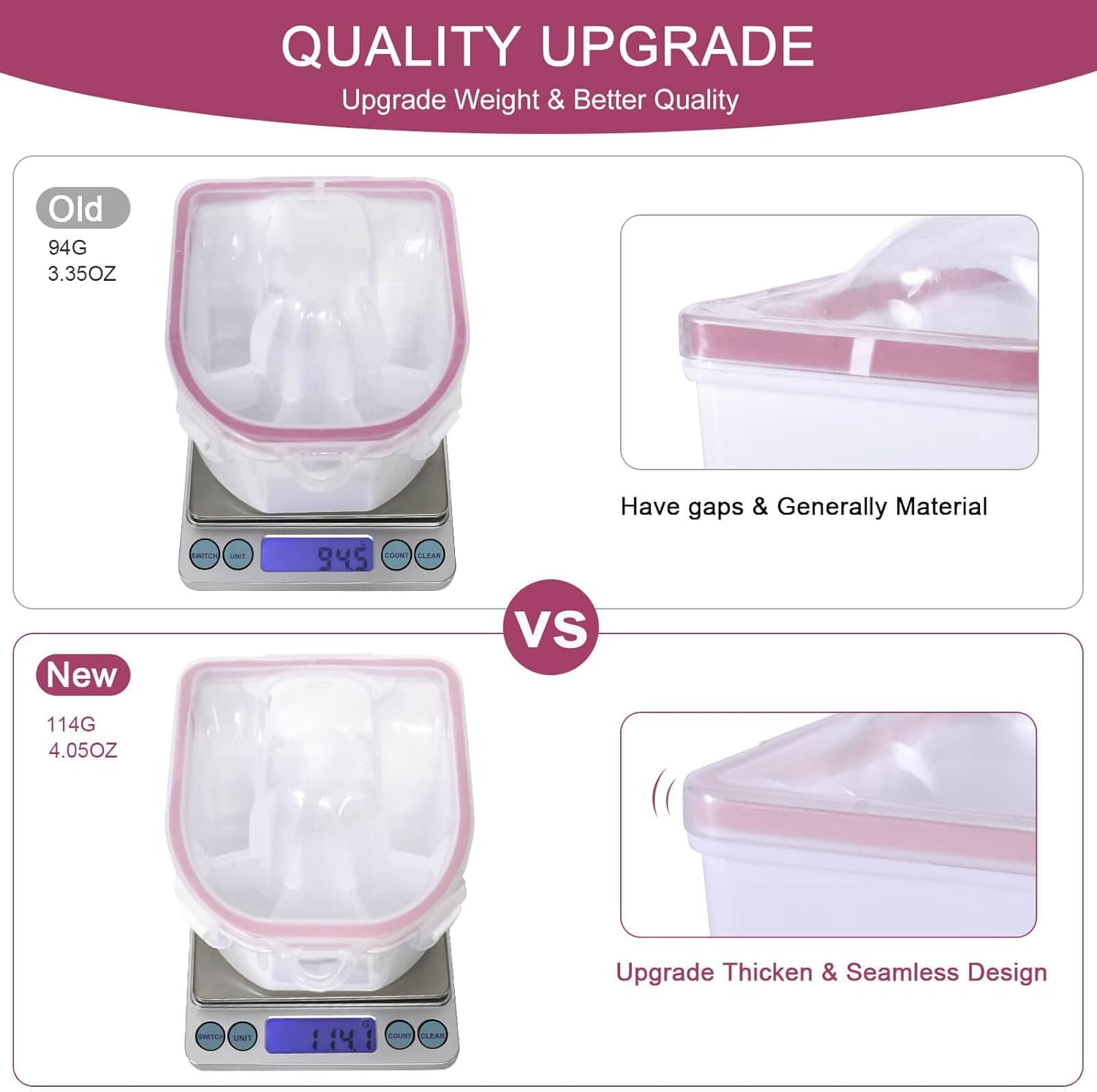 (2 PCS) - 2Pcs Nail Soaking Bowl, Double Layer Manicure Bowls, Upgrade Thicken Acetone Soaking Bowls, Soak off Gel Polish Remover Bowl for Acrylic Nails image number 3