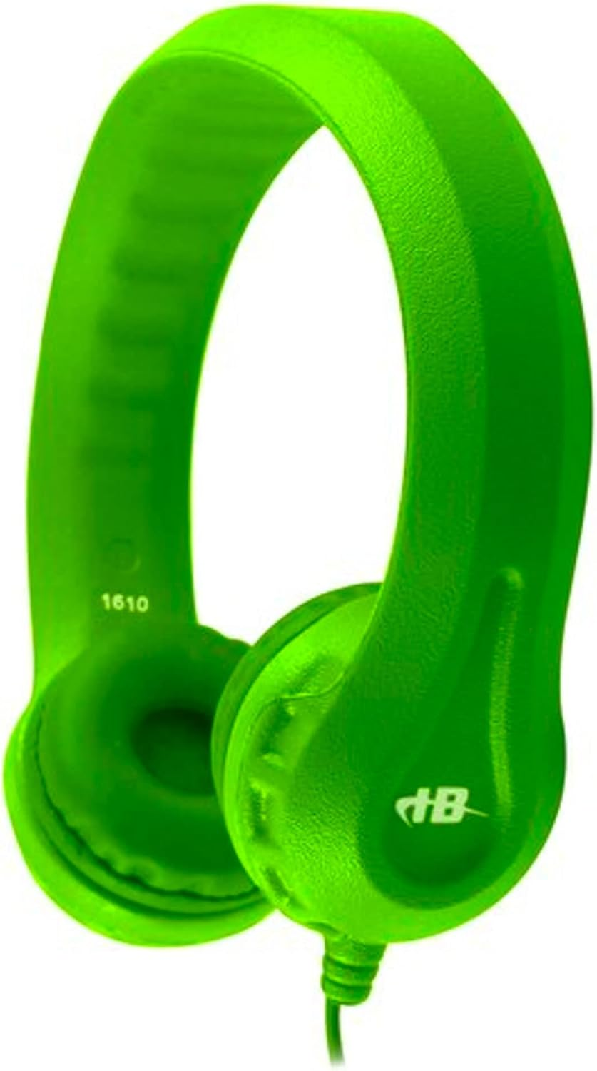 Hamilton Buhl Kids-Grn Flex-Phones Single Construction Foam Headphones - Green Kindergarten Grade to 3 Grade