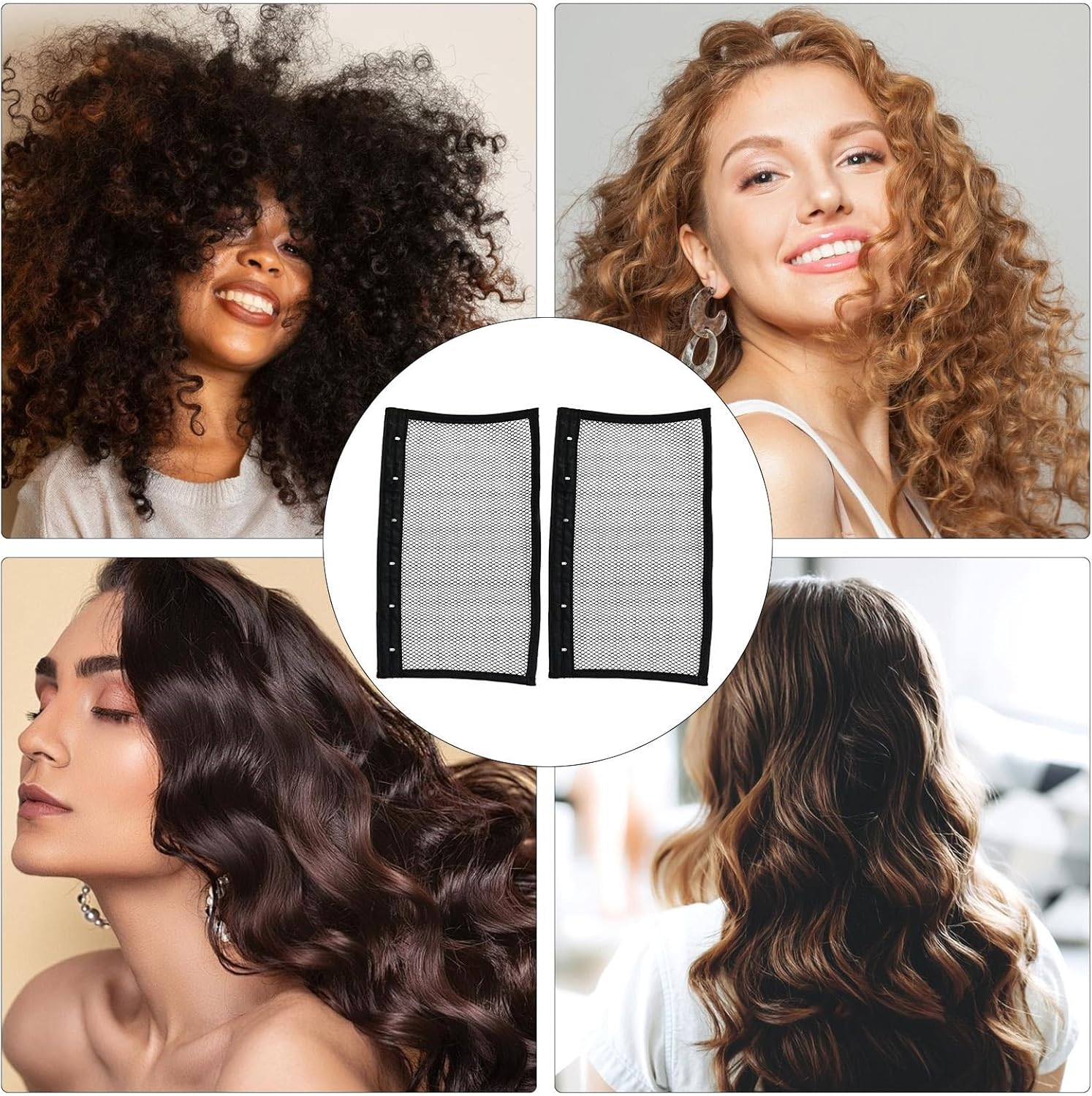 Length N Lock Hair Stretcher - 2 Curly Hair Nets, Mesh Tool for Stretching and Preventing Shrinkage