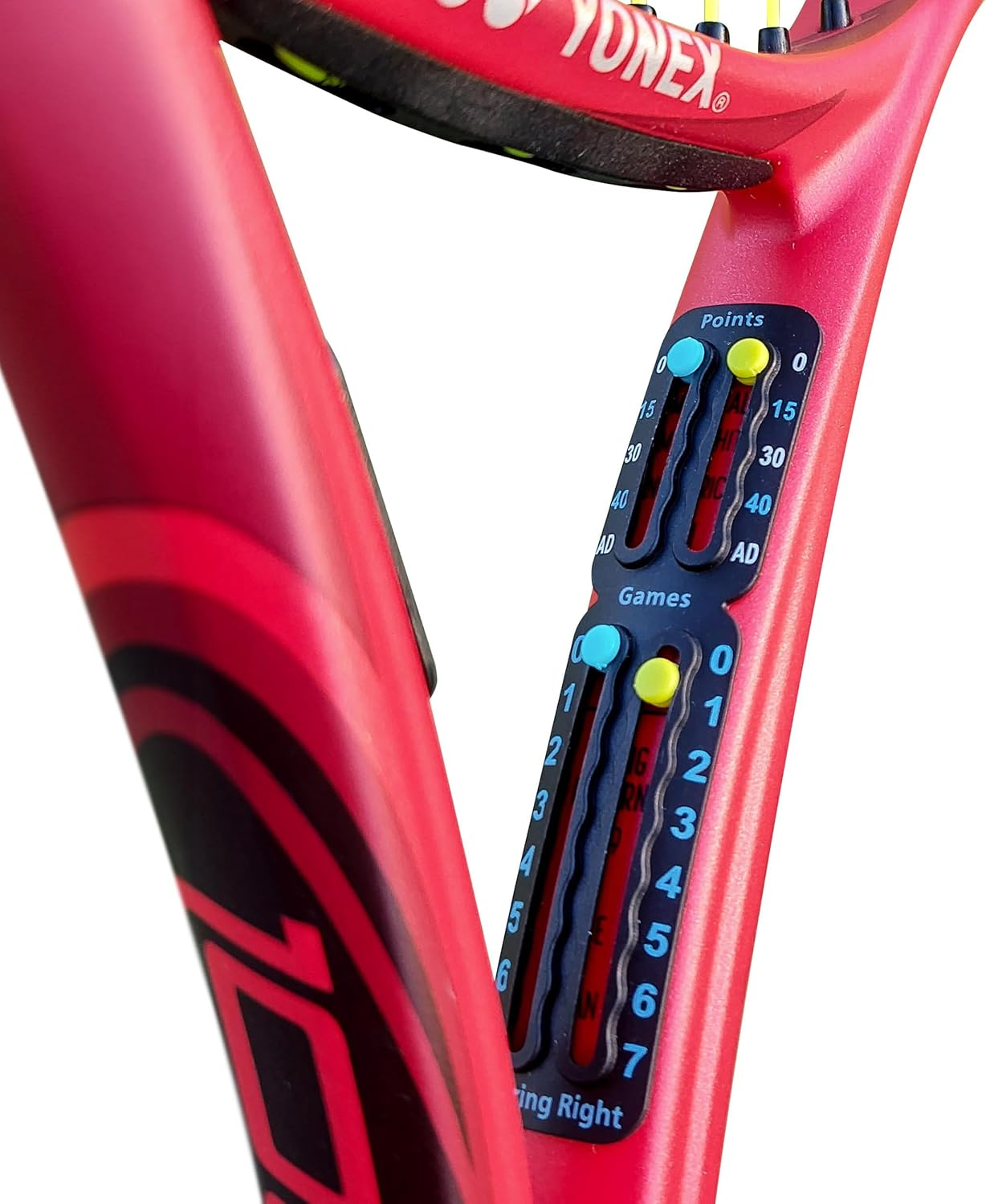 Scoring Right Portable Tennis Racket and Padel Scorekeeper, Easily Mounted Small Score Board to Keep Score of Points, Games, and Sets, ITF Conforming and Lightweight Mini Score Keeper, 1.9G