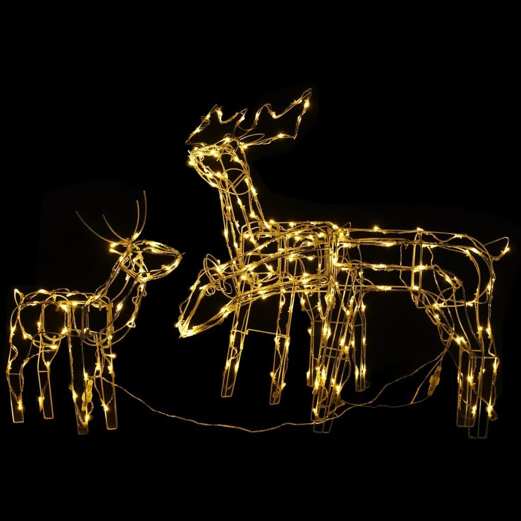 Christmas Reindeer, Xmas Light up Reindeer Outdoor Yard Christmas Decoration 3 Piece Christmas Light Display Reindeers 229 Leds image number 2