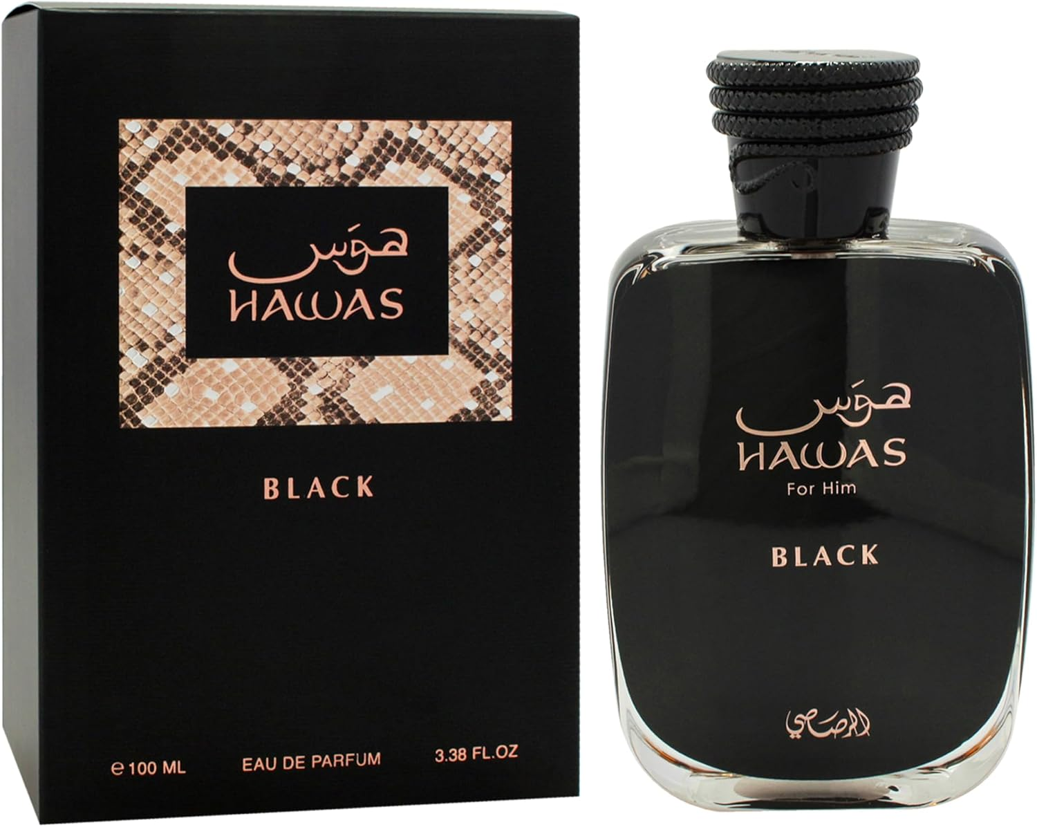Rasasi Hawas Black for Men - 3.38 Oz EDP Spray image number 1