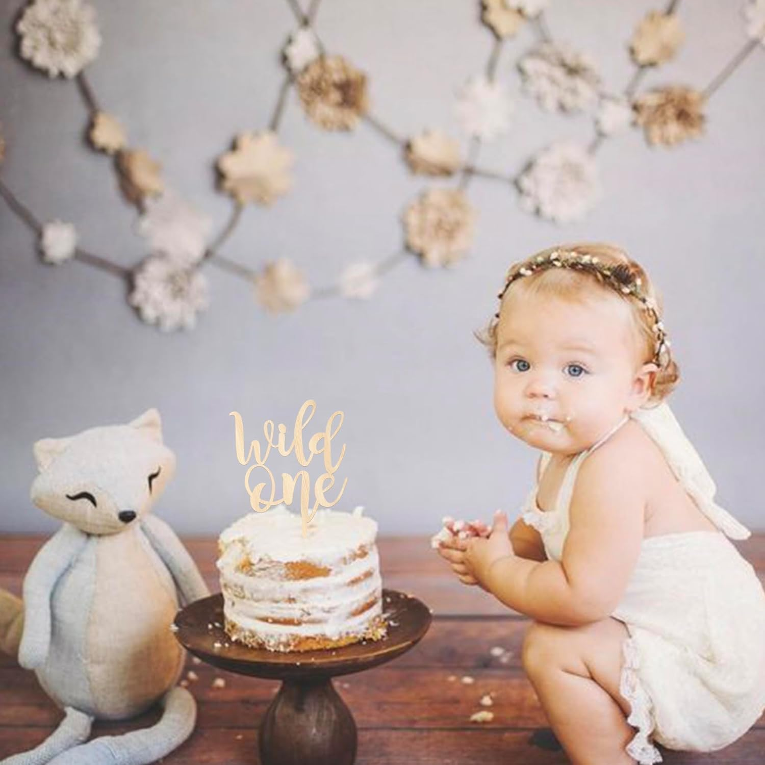 30 Pack Monstera Leaf One Cupcake Toppers Glitter Wild One Cupcake Picks Palm Leaves 1St Birthday Cake Decorations for Jungle Safari Theme Baby Shower Kids First Birthday Party Supplies (Color-02) image number 3