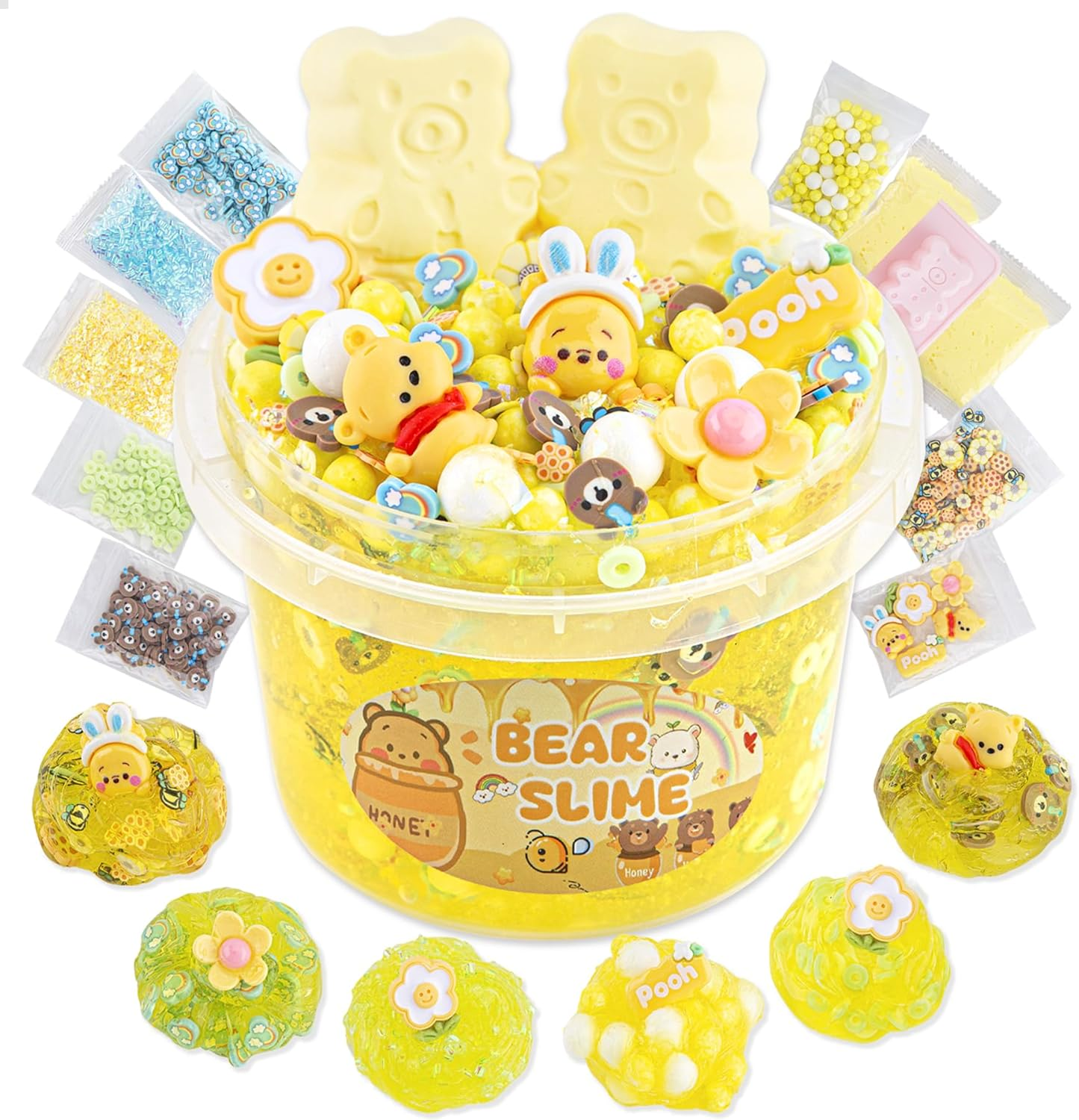 Bunny Clear Slime 300Ml, Pink Clear Slime Kit for Girls Ages 8-12 with 8 Add-Ins, Slime for Kids Party Favors, Non Stick Slime with Easter Eggs Clay, Birthday Halloween Christmas