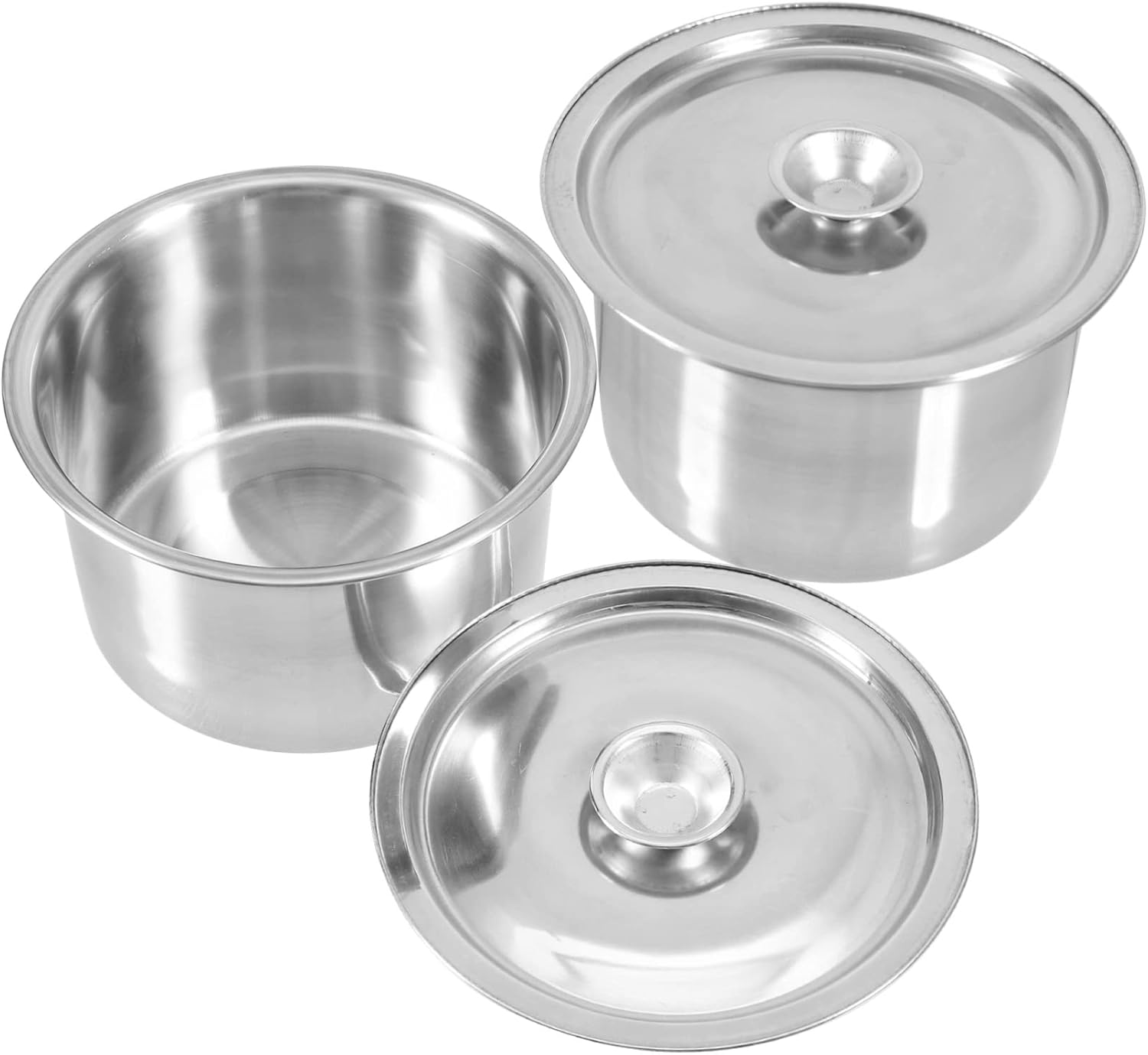 Gogogmee Stainless Steel Seasoning Storage Jars with Lids, 2-Set Metal Condiment Containers for Kitchen, Multi-Functional Spice Holders and Sugar Coffee Bean Canisters for Home Cooking image number 1