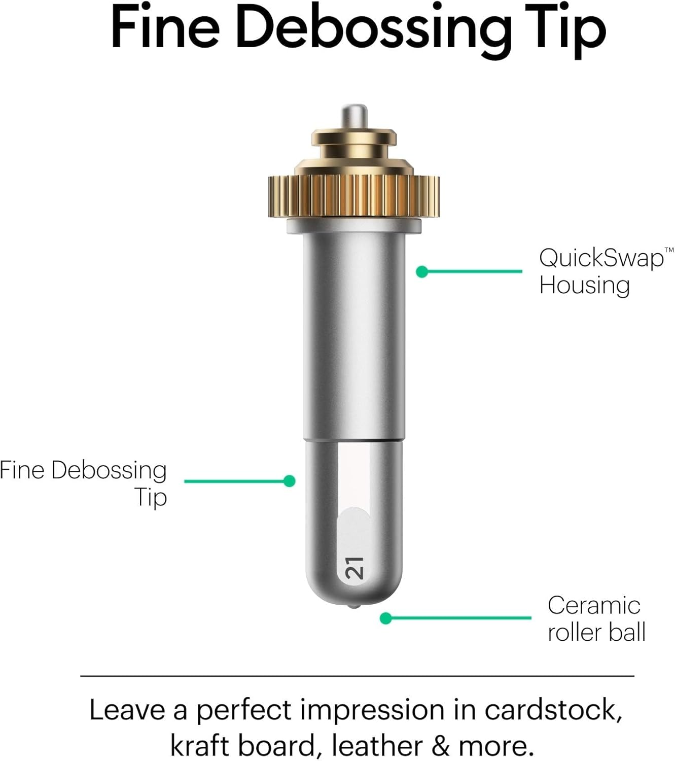 Cricut 2006835 Fine Debossing Tip + Quickswap Housing, Multicolour, Blade image number 2