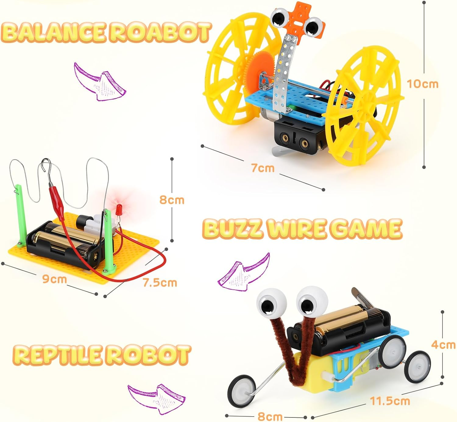 STEM Robotics Science Kits for Kids 6-12,6 Set STEM Toys for Boys Girls 8-12, Engineering Building Toy Electronic Motor Robot Craft, Christmas Birthday Gifts Toys for Boys Girls 6 7 8 9 10 11 12 image number 1