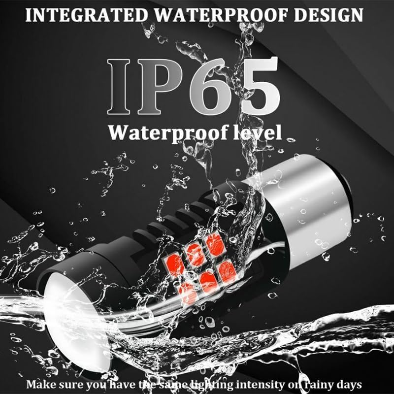 AIMALL 2PCS BAY15D 1157 Red LED Brake Tail Stop Light Bulbs 3030 21 Leds Error-Free 45Mm image number 6