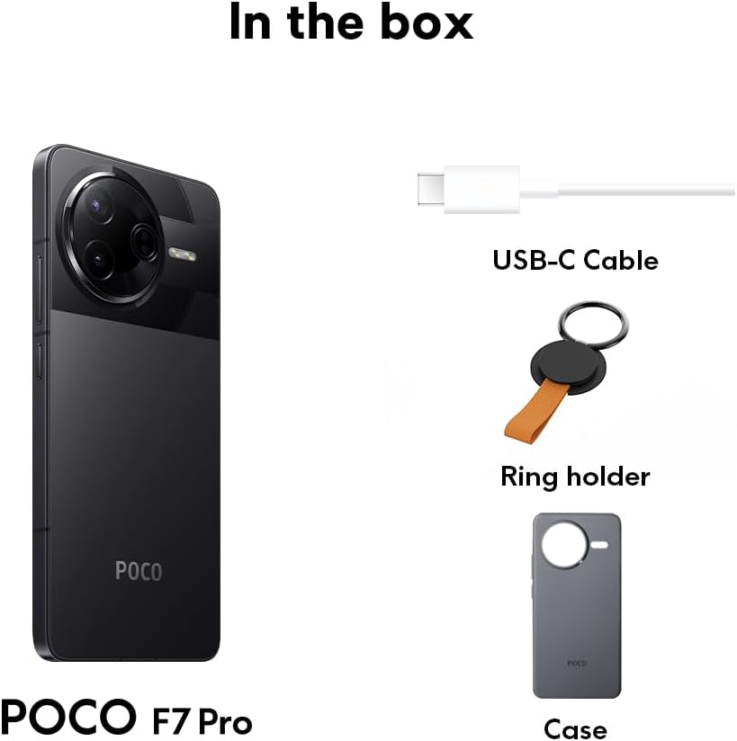 Xiaomi Poco F7 Pro Smartphone, 12+256, Black, 6000Mah Battery, 90W Hypercharge, Hyperai(No Power Adapter Included) image number 1