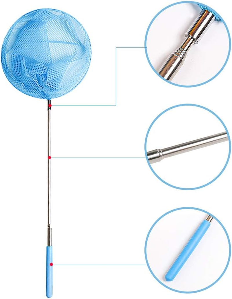 USATDD Kids Telescopic Butterfly Fishing Nets Great for Catching Insects Bugs Fish Caterpillar Ladybird Nets Outdoor Tools Colorful Extendable 34" Inch 6 Pack image number 5