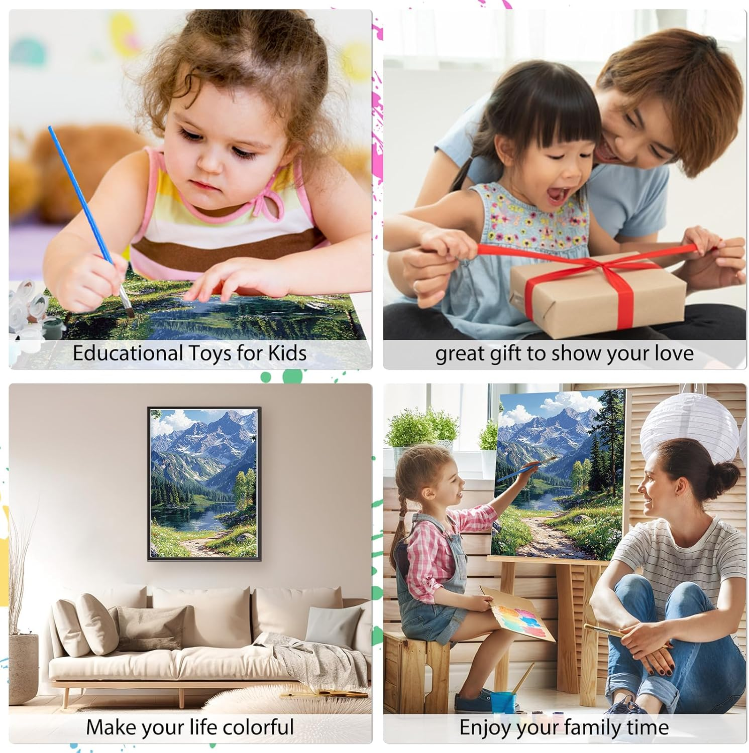 MEIYUDA Painting by Numbers Adults, DIY Set Adult Mountains Craft Set Landscape, DIY Hand Painted Oil Painting Kit as a Gift and Home Decoration 40 X 50 Cm (Without Frame) - 03-Landschaft image number 4