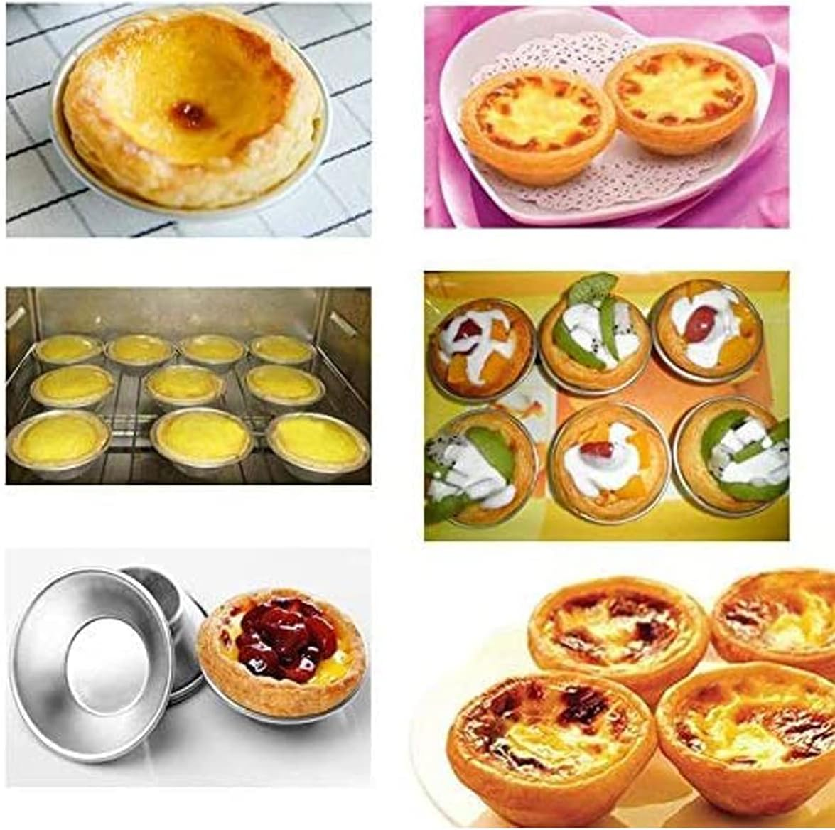 (25 Pieces Egg Tart Moulds) - 25 Pieces Egg Tart Moulds Tiny Pie Tartlets Dessert Mould Pans Tin Puto Cup Bakeware Cake Cookie Mould, round Resuable Nonstick (Aluminium) image number 1