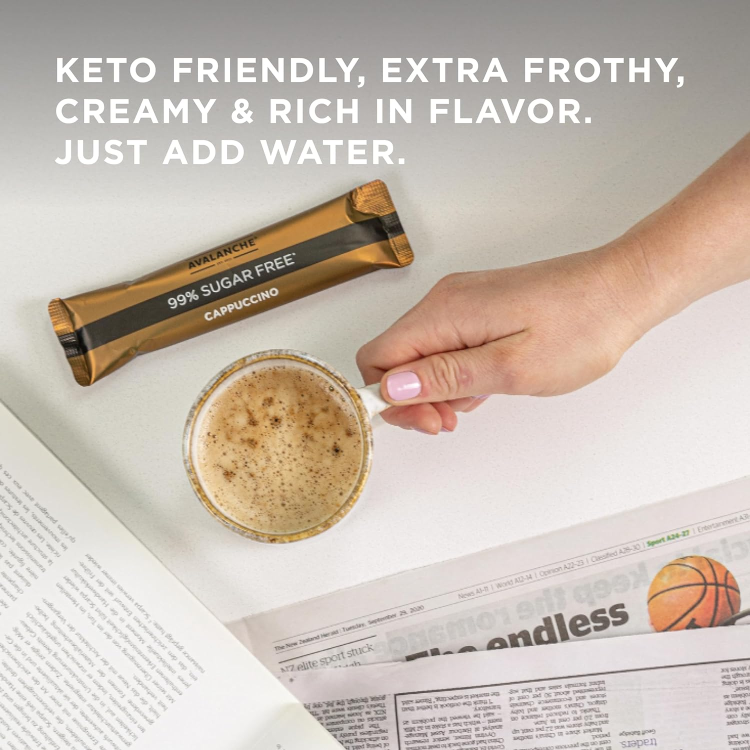 Avalanche 99% Sugar Free Hazelnut 10 Coffee Sticks 160 G image number 4