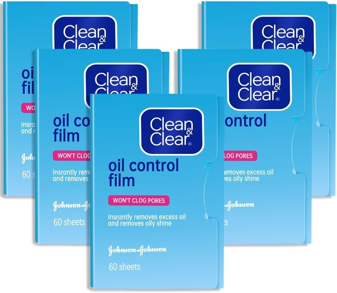 Oil Control Film, Same Series with Clean & Clear Oil Absorbing Sheets for Oily Skin Care, Blotting Paper to Remove Excess & Shine, 60 Sheets (Pack of 5) image number 5